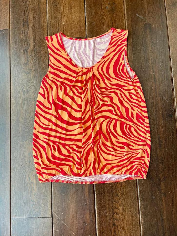 ** Zebraprint hemdje, maat XL**, Kleding | Dames, Tops, Zo goed als nieuw, Maat 46/48 (XL) of groter, Rood, Zonder mouw, Verzenden