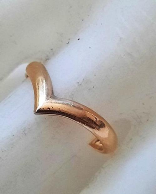 Mooie verguld zilveren ring GolSil merkjes (7810-67), Sieraden, Tassen en Uiterlijk, Ringen, Nieuw, Dame, 17 tot 18, Zilver, Zilver