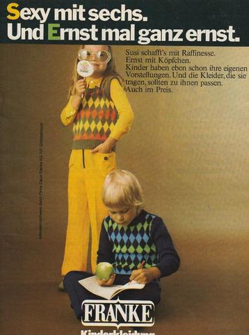 retro reclame 1973 Franke kinderkleding jaren 70 beschikbaar voor biedingen