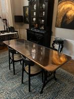 Tafel met rosékoper blad en gietijzeren onderstel, Ophalen, Zo goed als nieuw