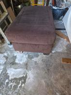 Bruine Poef / Voetenbank, Ophalen, Gebruikt, 75 tot 100 cm, Rechthoekig