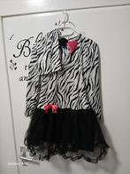 Zebra Kostuum - Jurk, Haarband, Beenwarmers, Kinderen en Baby's, Carnavalskleding en Verkleedspullen, Ophalen of Verzenden, Zo goed als nieuw