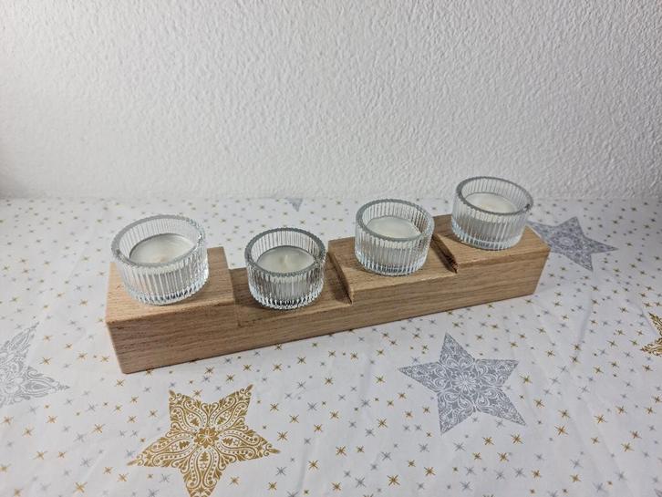 Trapse Kandelaar, Huis en Inrichting, Woonaccessoires | Kandelaars en Kaarsen, Nieuw, Kandelaar, Minder dan 25 cm, Hout, Overige kleuren