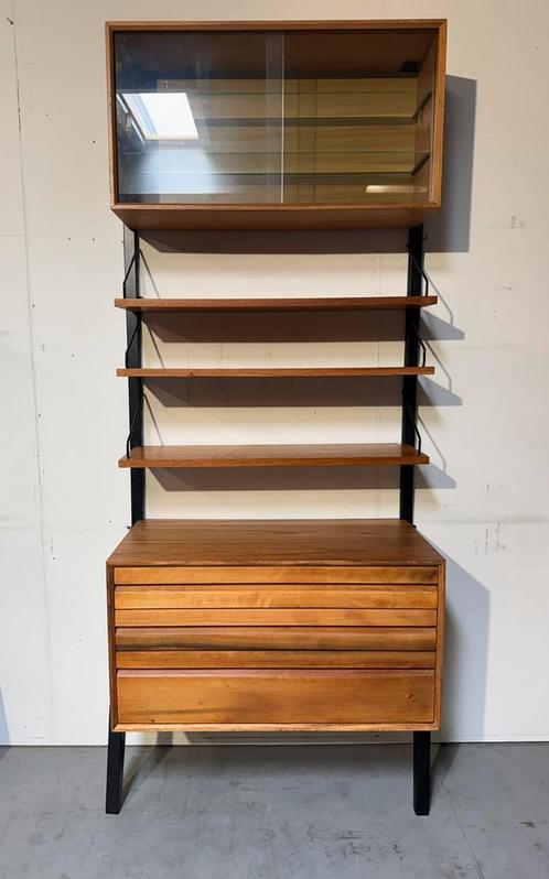 Poul Cadovius by Royal System vintage modulair wandsysteem, Huis en Inrichting, Kasten | Vitrinekasten, Gebruikt, 200 cm of meer