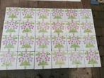 24 Art nouveau wandtegels opgelegde lila/roze bloem, Ophalen