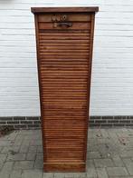 Antiek roldeur kast, archief meubel, vintage kastje, Ophalen, Minder dan 100 cm, Eikenhout, Met slot