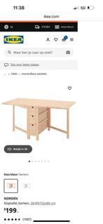 Norden klaptafel, Huis en Inrichting, Ophalen, Zo goed als nieuw, Rechthoekig, 50 tot 100 cm