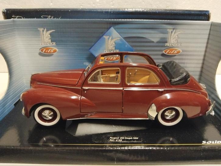 Peugeot 203 Decouvrable bordeaux rood 1954 Solido 1:18 KRD, Hobby en Vrije tijd, Modelauto's | 1:18, Zo goed als nieuw, Auto, Solido