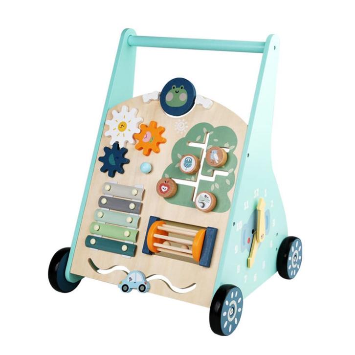 Houten activiteiten loopwagentje– educatief & nieuw in doos!, Kinderen en Baby's, Speelgoed | Houten speelgoed, Nieuw, Duw- of Trekspeelgoed