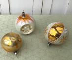 Oude set oranje kleurige kerstballen, Ophalen of Verzenden, Gebruikt