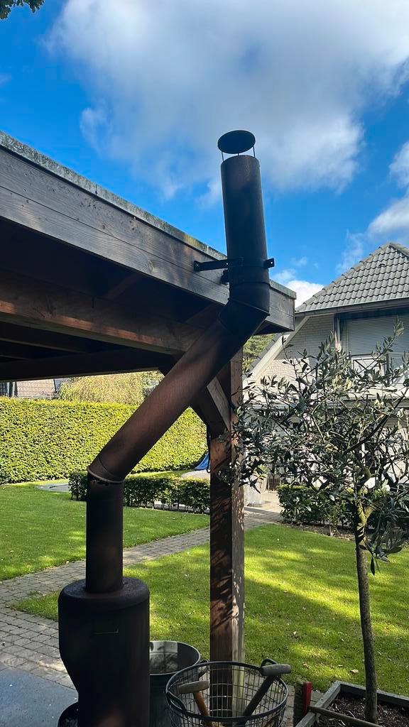 Kachelpijp voor buiten event. Incl kachel, Tuin en Terras, Tuinhaarden, Gebruikt, Ophalen