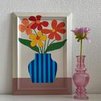 Schilderijtjes met vrolijke kleuren - handbeschilderd., Minder dan 50 cm, Oorspronkelijke maker, Nieuw, Ophalen of Verzenden