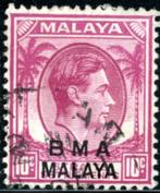 Maleisische Staten BMA 7-Ic - Koning George VI, Postzegels en Munten, Zuidoost-Azië, Ophalen of Verzenden, Gestempeld