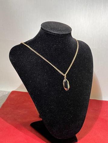 Gouden hanger met ovaal facetgeslepen hematiet – 14k beschikbaar voor biedingen