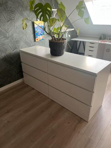 IKEA MALM ladekast – wit, 6 brede lades