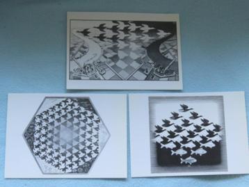 3 kunstkaarten met vogels van M.C. Escher NIEUW beschikbaar voor biedingen
