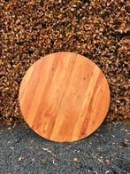 Ronde accaciahout tafelbladen - 120/140/150cm, Gebruikt, 100 tot 150 cm, Ophalen of Verzenden, Tafelblad