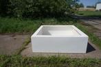Polyester bloembak plantenbak 120x120x40 | wit, Tuin en Terras, Kunststof, 100 cm of meer, Vierkant, Nieuw