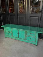 Chinees Dressoir Hoogglans Groen - Zeer Goede Staat, Met deur(en), Japandi strak industrieel chique, 150 tot 200 cm, Zo goed als nieuw