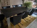 Eikenhouten eettafel 200x90, Ophalen, 200 cm of meer, 50 tot 100 cm, Zo goed als nieuw