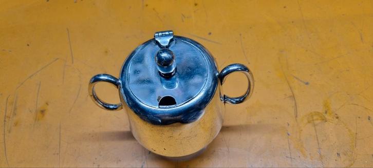 Vintage Verzilverd Suikerpotje Hotel Gooiland Hilversum, Antiek en Kunst, Antiek | Goud en Zilver, Zilver, Ophalen of Verzenden