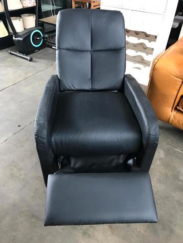 Zwarte Relaxfauteuil - Leer beschikbaar voor biedingen