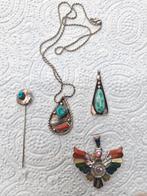 Navajo Sieraden Set: Pin, Ketting & Hangers, Sieraden, Tassen en Uiterlijk, Kettingen, Ophalen of Verzenden, Met edelsteen