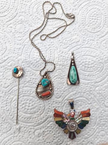 Navajo Sieraden Set: Pin, Ketting & Hangers beschikbaar voor biedingen
