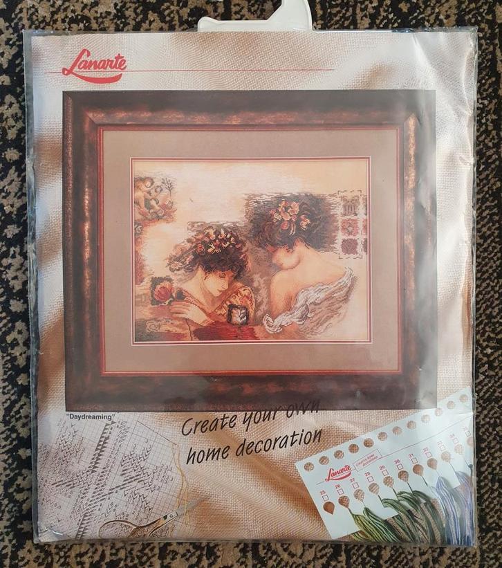 zeldzaam lanarte borduurpakket  - day dreaming girls -, Hobby en Vrije tijd, Borduren en Borduurmachines, Nieuw, Borduurpakket