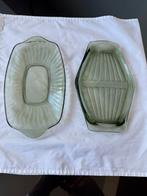 Copier Leerdam twee groene schaaltjes, Antiek en Kunst, Ophalen of Verzenden