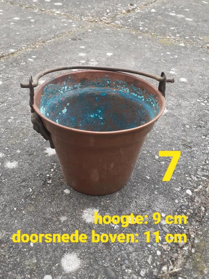 Oude Koperen Bloempotje / Emmer, Antiek en Kunst, Antiek | Koper en Brons, Koper, Ophalen of Verzenden