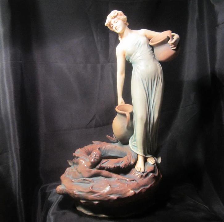 Art nouveau Bernard Bloch/Schoop figuur, Amphora Oostenrijk, Antiek en Kunst, Kunst | Beelden en Houtsnijwerken, Ophalen of Verzenden