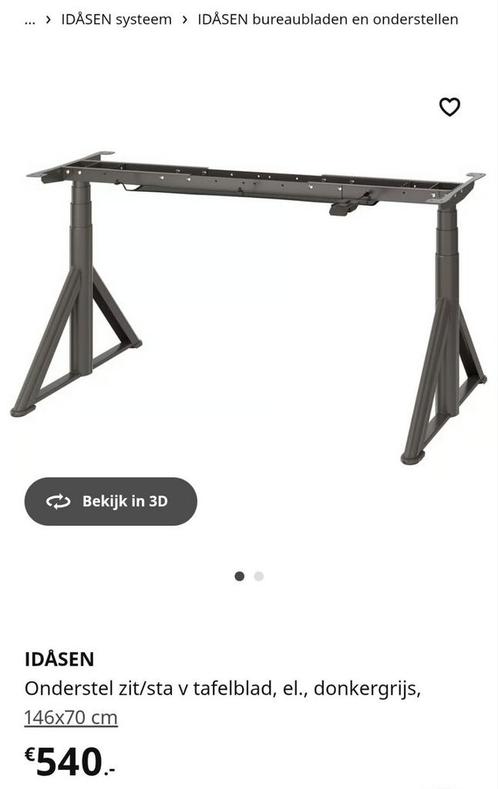 IDÅSEN
Onderstel zit/sta v tafelblad, donkergrijs, ikea, Huis en Inrichting, Bureaus, Zo goed als nieuw, Ophalen