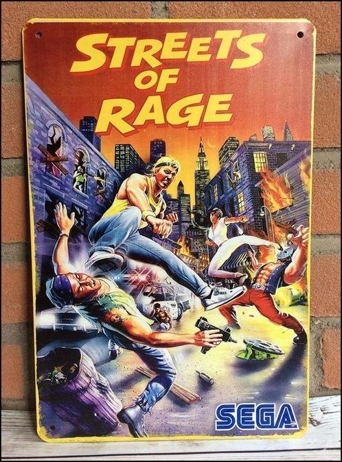 Metalen Wandbord Poster STREETS OF RAGE SEGA Megadrive, Spelcomputers en Games, Games | Sega, Nieuw, 1 speler, Vanaf 12 jaar, Verzenden