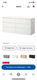 Te koop: IKEA MALM bedframe 140x200 + MALM ladekast, Ophalen, 5 laden of meer, Zo goed als nieuw, Minder dan 100 cm