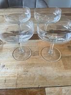 Set van 4 champagnecoupes kristal, Huis en Inrichting, Glas of Glazen, Ophalen of Verzenden, Effen, Glas