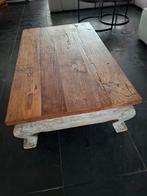 Salontafel oud hout (elmhout), Ophalen, 100 tot 150 cm, Landelijk sober robuust, 50 tot 100 cm
