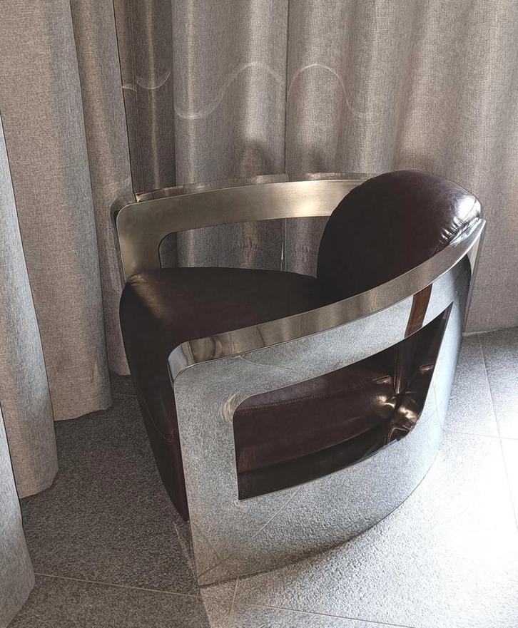 Mooie opvallende design fauteuil Aviator model, Huis en Inrichting, Fauteuils, Zo goed als nieuw, 50 tot 75 cm, 75 tot 100 cm