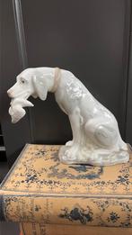 Jachthond Beeld met vogelVintage Porselein, Ophalen of Verzenden, Gebruikt, Dier