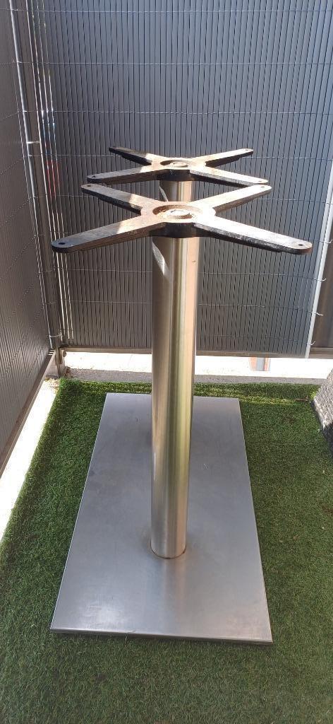 tafelpoot chroom en zwaar, horeca merk, als nieuw, Tuin en Terras, Tuintafels, Zo goed als nieuw, Rechthoekig, Metaal, Ophalen
