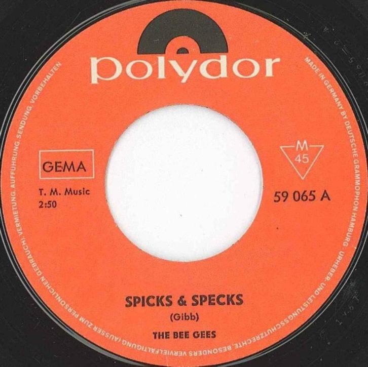single vinyl  THE BEE GEES – Spicks & Specks (1967 - GER), Cd's en Dvd's, Vinyl Singles, Gebruikt, Single, Pop, 7 inch, Verzenden