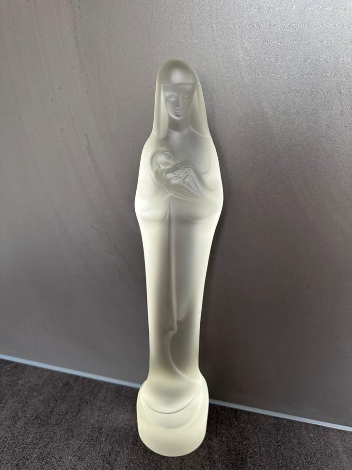 Royal Leerdam Madonna met kind op orginele voet, Antiek en Kunst, Antiek | Glas en Kristal, Ophalen of Verzenden