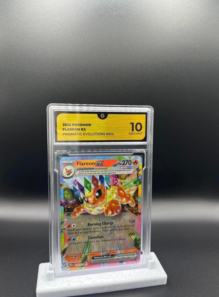 Pokémon Flareon EX - Global Grading 10 zeldzaam, Ophalen of Verzenden, Zo goed als nieuw, Losse kaart, Foil