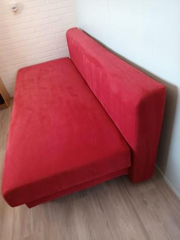 Bordeaxrode velours bedbank slaapbank 2 persoons beschikbaar voor biedingen