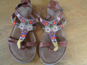 MANFIELD leren sandalen:mt 38 beschikbaar voor biedingen