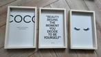 Set van 3 Wanddecoratie Prints - Coco Thema, Huis en Inrichting, Minder dan 50 cm, Ophalen of Verzenden, Minder dan 50 cm, Print