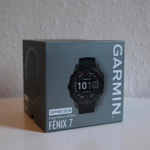 Garmin Fenix 7 | Sapphire Solar | 47mm, Sieraden, Tassen en Uiterlijk, Sporthorloges, Gebruikt, iOS, Zwart, Afstand, Calorieverbanding