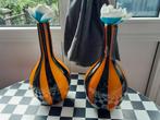 2 glazen vazen en een Chinese vaas, Ophalen, Gebruikt, Overige kleuren, Glas