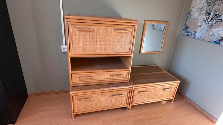 Rotan Kasten Set - Vintage Look, Antiek en Kunst, Antiek | Meubels | Kasten, Ophalen