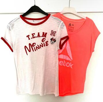 2 Leuke T-shirts Dames XS - Minnie & Reebok beschikbaar voor biedingen